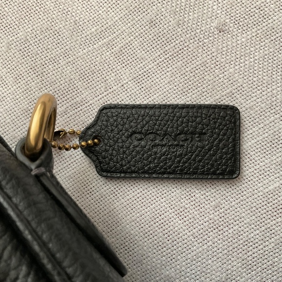 Coach Willow Saddle Crossbody Shoulder Bag Black Pebble Leather 2 Straps NEW - Picture 15 of 16